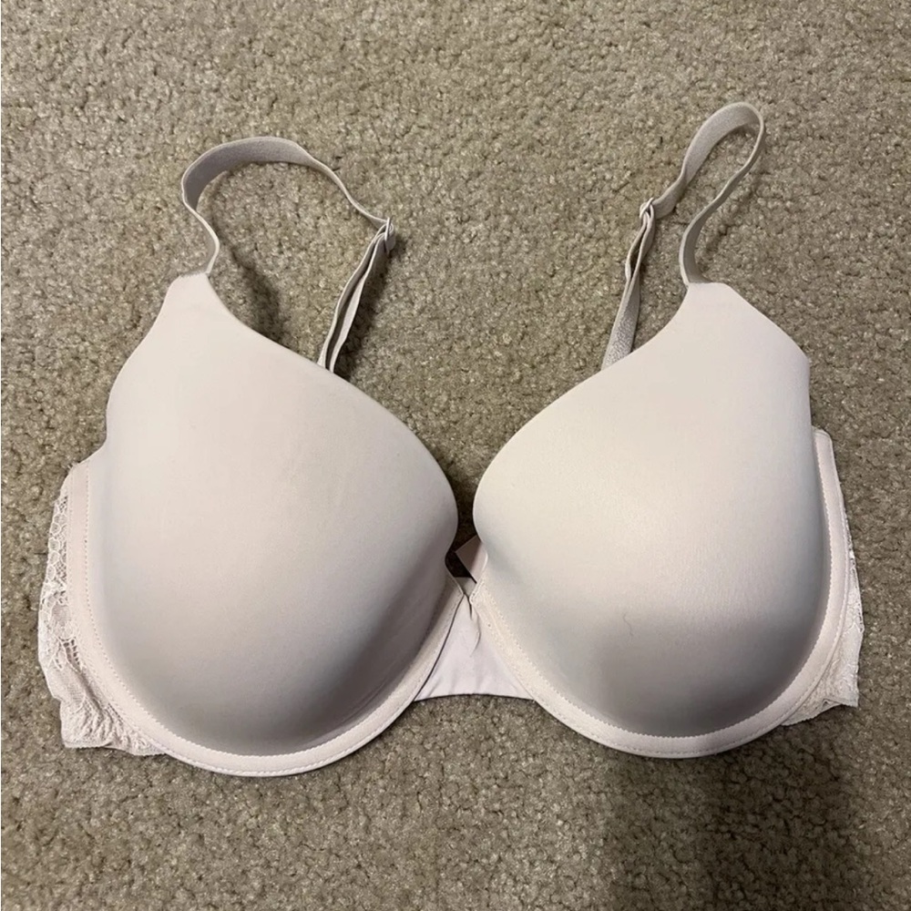 Victoria's Secret 34DDD Bra Lightly Lined Convert To Racerback Light Pink Lace